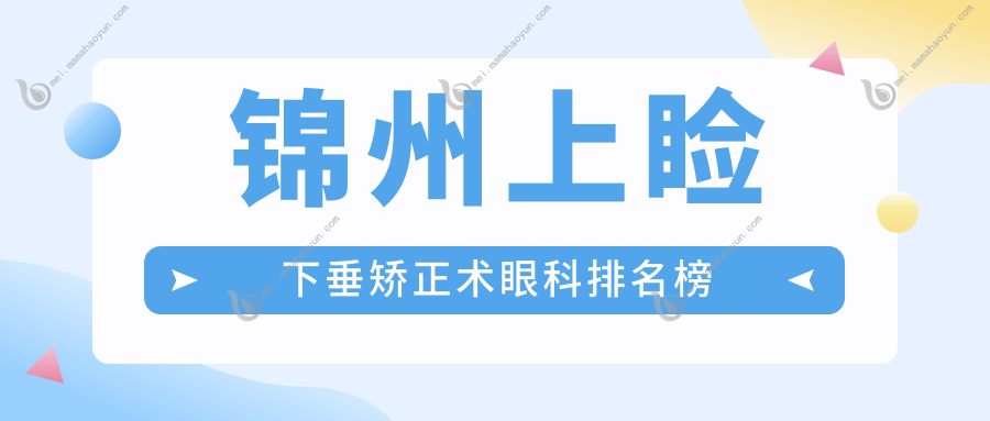 锦州上睑下垂矫正术眼科排名榜