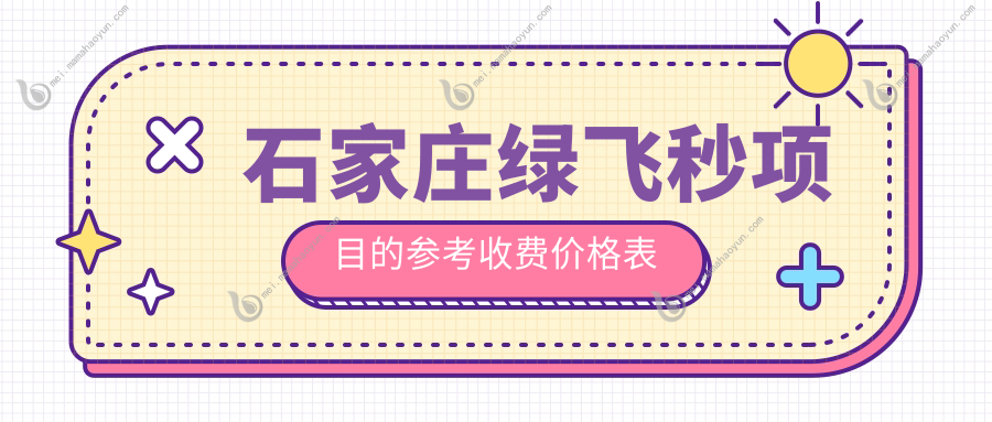 石家庄绿飞秒项目的参考收费价格表
