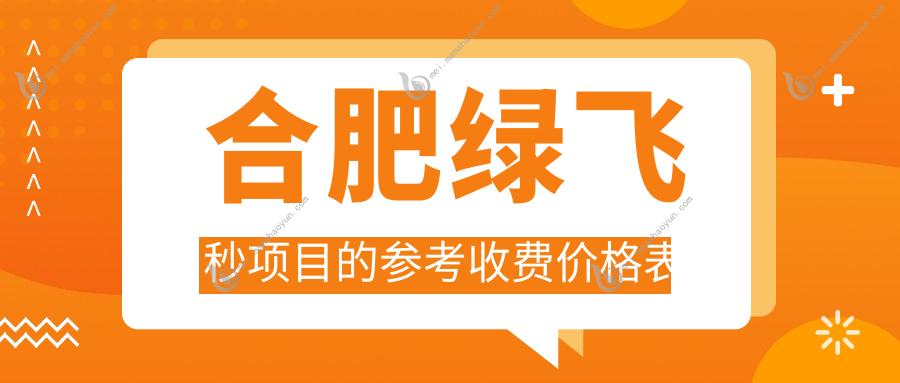 合肥绿飞秒项目的参考收费价格表