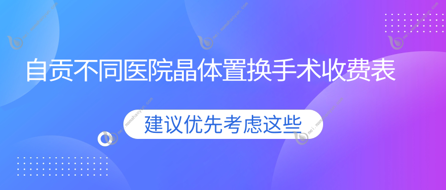 自贡不同医院晶体置换手术收费表