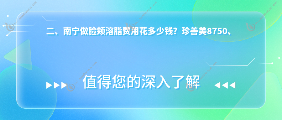 二、南宁做脸颊溶脂费用花多少钱？珍善美8750、东方8469、科之美11789