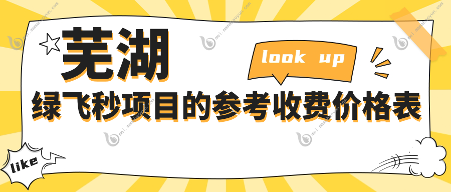 芜湖绿飞秒项目的参考收费价格表