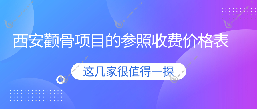 西安颧骨项目的参照收费价格表
