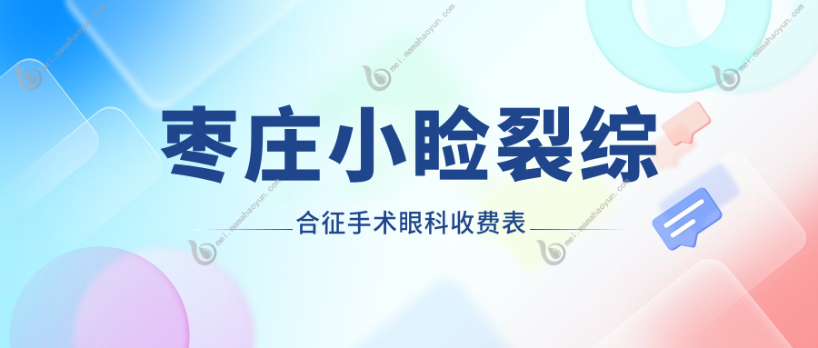 枣庄小睑裂综合征手术眼科收费表