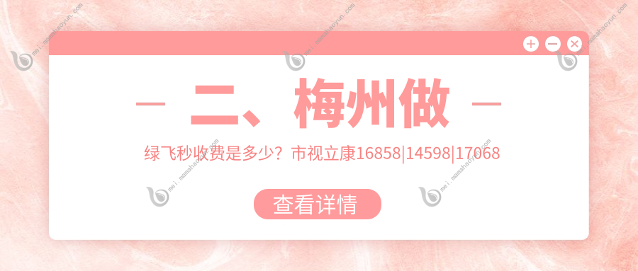 二、梅州做绿飞秒收费是多少？市视立康16858