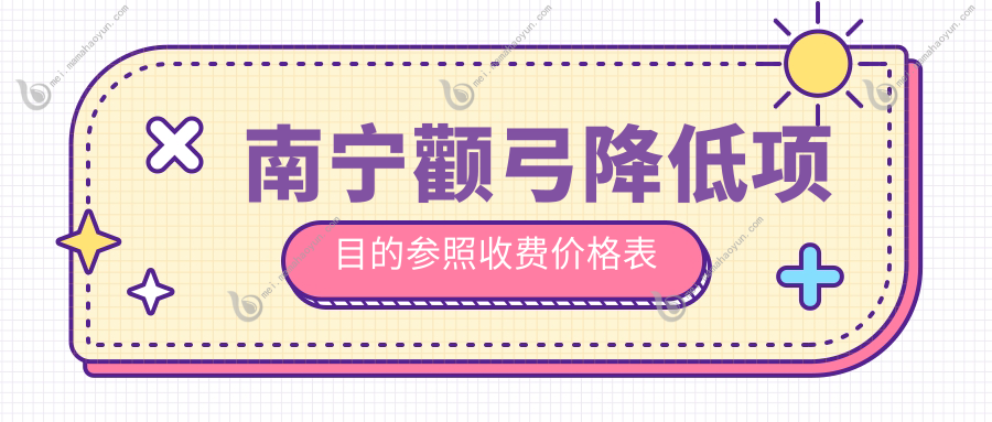 南宁颧弓降低项目的参照收费价格表