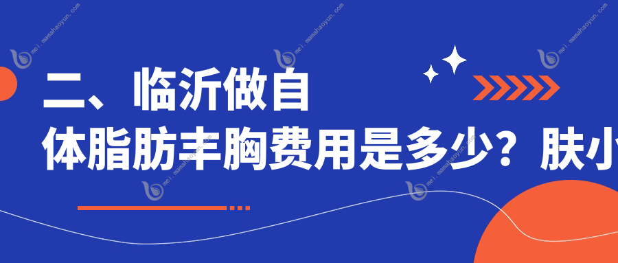 二、临沂做自体脂肪丰胸费用是多少？肤小娅19259/塑美18780/微整18088