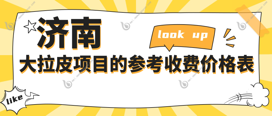 济南大拉皮项目的参考收费价格表