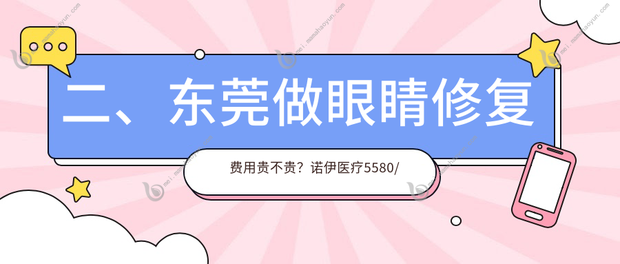 二、东莞做眼睛修复费用贵不贵？诺伊医疗5580/韩美4789/西妃5799