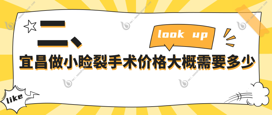 二、宜昌做小睑裂手术价格大概需要多少钱？华厦5269、华厦眼科4268、5589