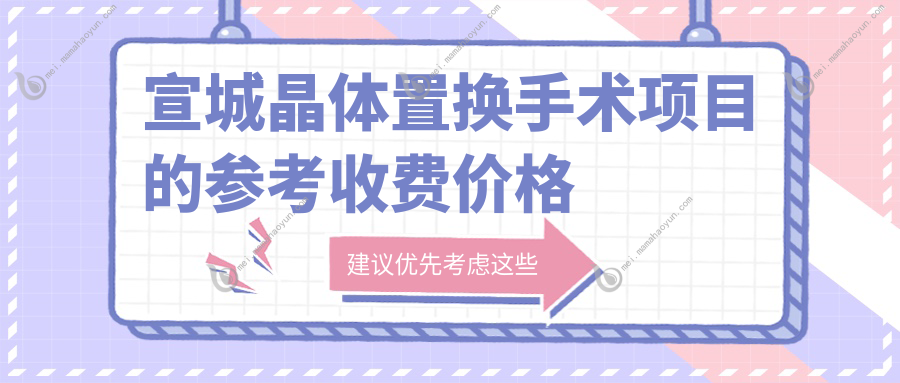 宣城晶体置换手术项目的参考收费价格表