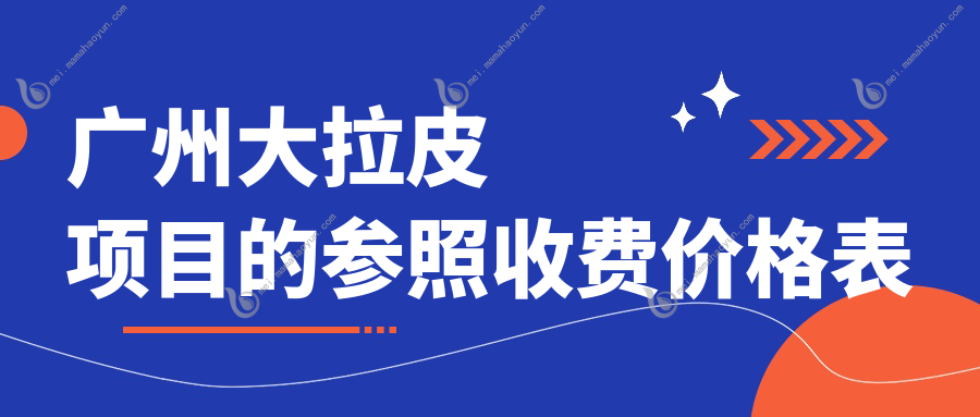 广州大拉皮项目的参照收费价格表