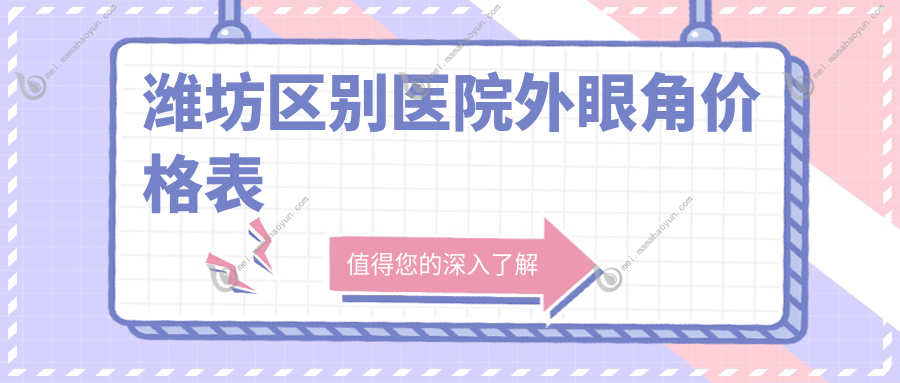 潍坊区别医院外眼角价格表