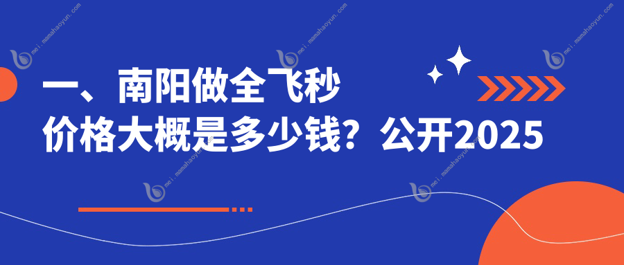 一、南阳做全飞秒价格大概是多少钱？公开2025南阳全飞秒收费表