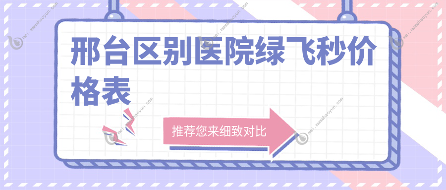 邢台区别医院绿飞秒价格表