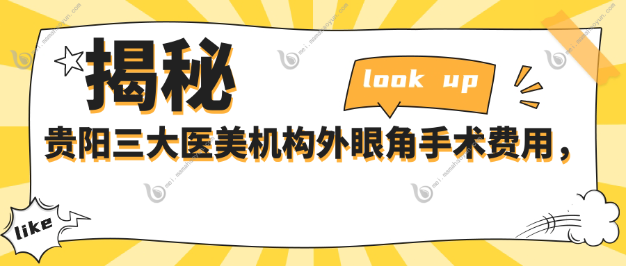 揭秘贵阳三大医美机构外眼角手术费用，华医疤痕科、联成益美、塔尖医美价格大公开，美丽无需等待！