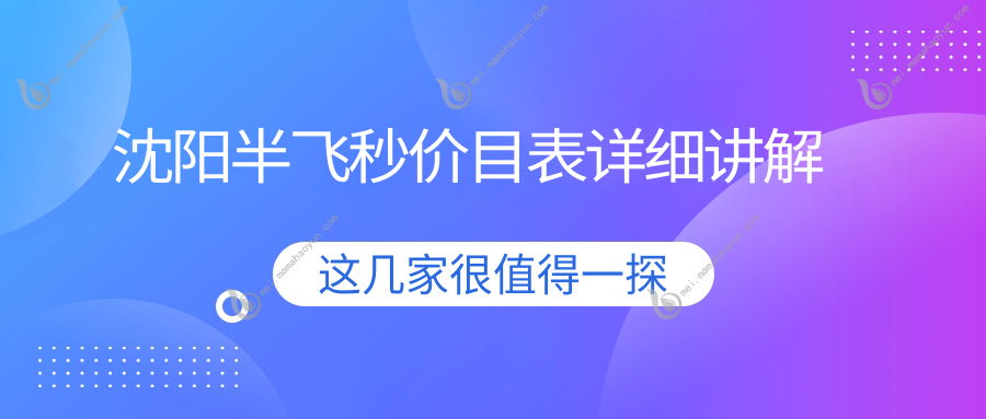沈阳半飞秒价目表详细讲解