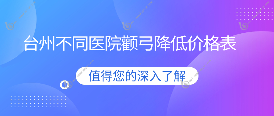 台州不同医院颧弓降低价格表