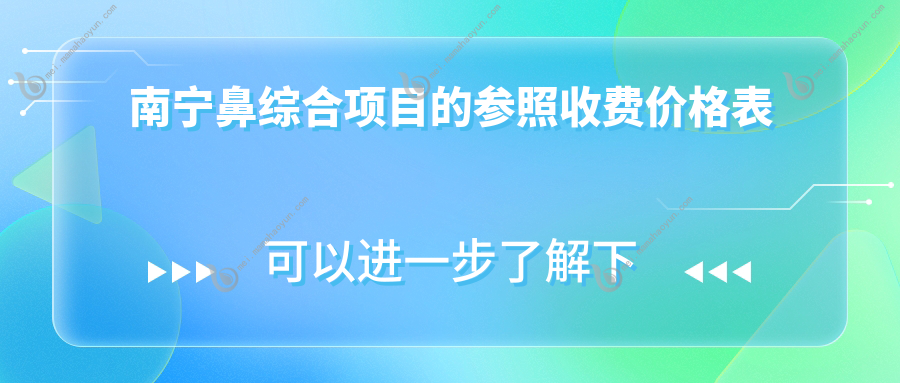 南宁鼻综合项目的参照收费价格表
