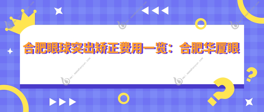 合肥眼球突出矫正费用一览：合肥华厦眼科专业解析与推荐方案