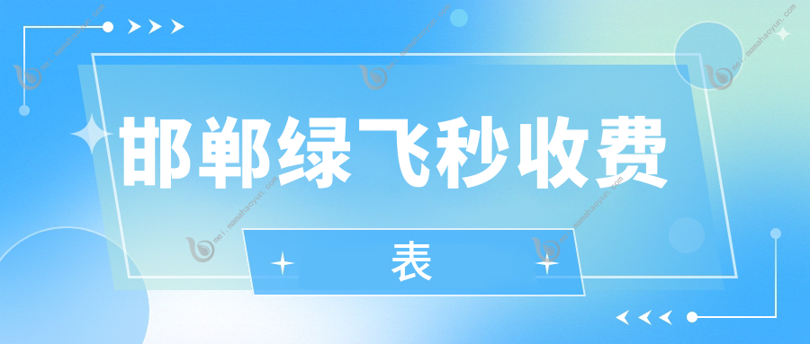 邯郸绿飞秒收费表