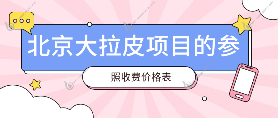 北京大拉皮项目的参照收费价格表