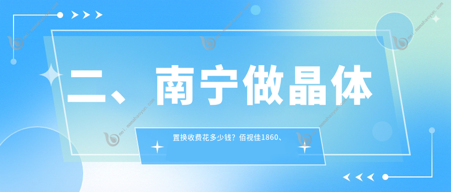 二、南宁做晶体置换收费花多少钱？佰视佳1860、华厦1798、华厦视光1889