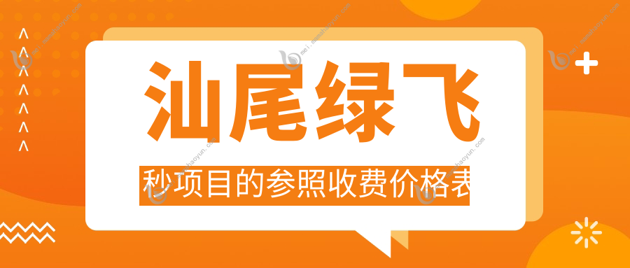 汕尾绿飞秒项目的参照收费价格表