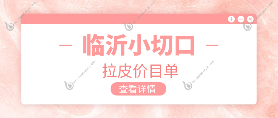 临沂小切口拉皮价目单