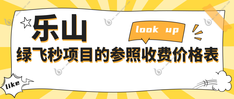 乐山绿飞秒项目的参照收费价格表