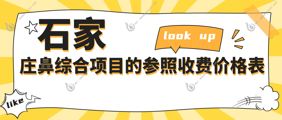 石家庄鼻综合项目的参照收费价格表