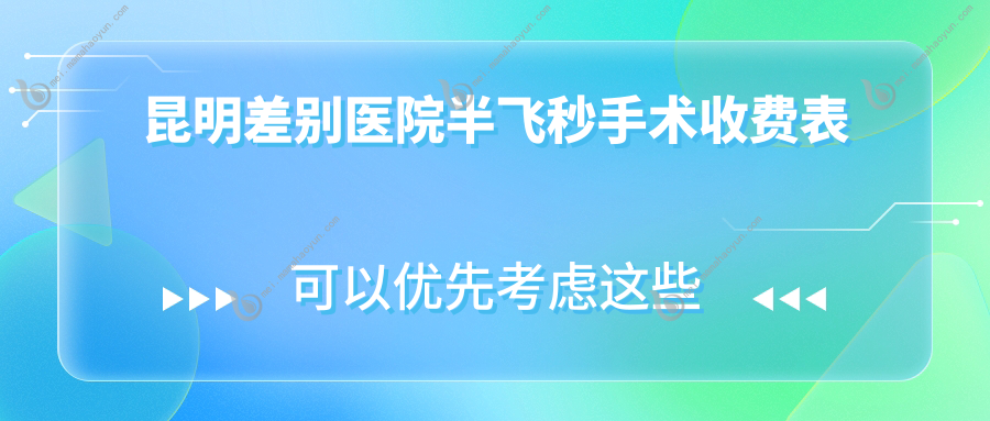 昆明差别医院半飞秒手术收费表
