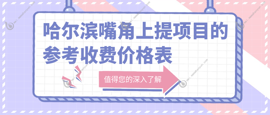 哈尔滨嘴角上提项目的参考收费价格表