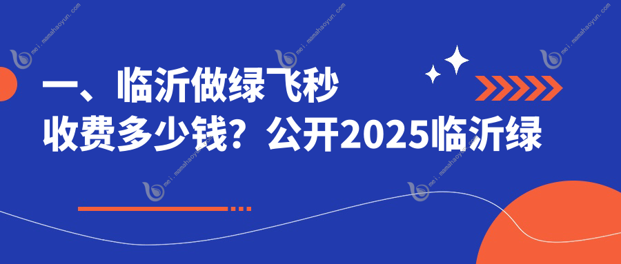 一、临沂做绿飞秒收费多少钱？公开2025临沂绿飞秒价格表