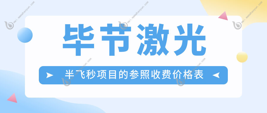 毕节激光半飞秒项目的参照收费价格表