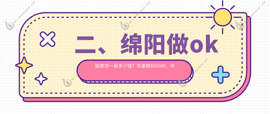 二、绵阳做ok镜费用一般多少钱？华厦眼科5088、华厦4580、4550