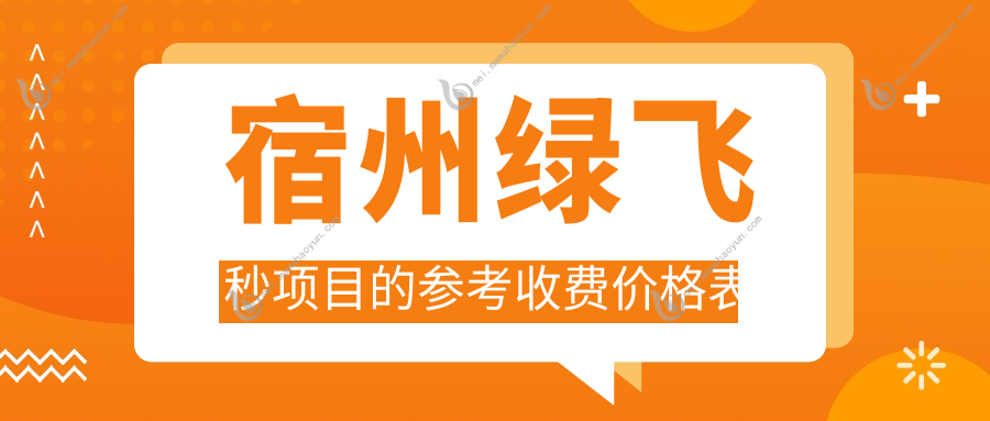 宿州绿飞秒项目的参考收费价格表