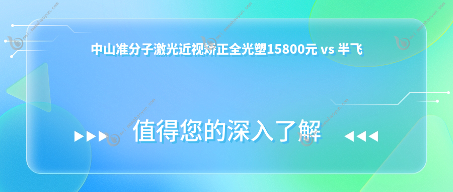 中山准分子激光近视矫正全光塑15800元 vs 半飞秒12800元，哪种更值得选择？