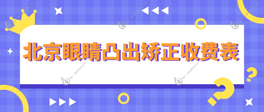 北京眼睛凸出矫正收费表