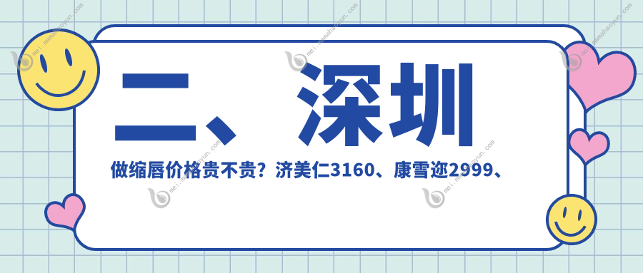 二、深圳做缩唇价格贵不贵？济美仁3160、康雪迩2999、军科3050